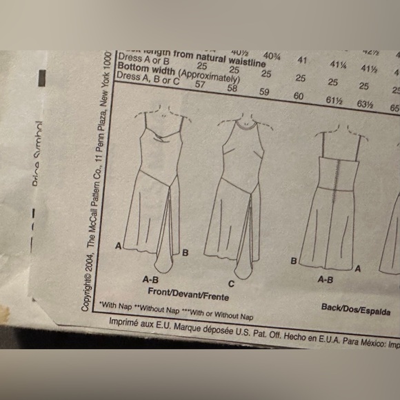 Clothes Pattern McCall’s #M4443 2004 Teen Girls dresses - Uncut - Picture 4 of 4